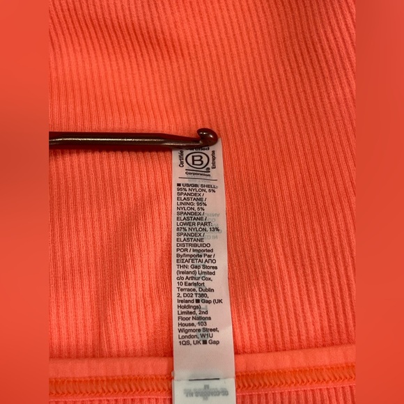 Athleta Aurora Rib Crop Tank Camisole Coral Pink M - Picture 7 of 7